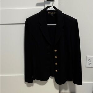 St. John Black Blazer with Gold Buttons